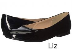 Liz Black Patent Flat To Size 17